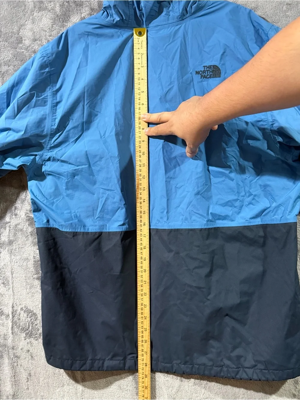 The North Face Hyvent Windbreaker Jacket Hooded Coat Blue Grey Men’s Size Large